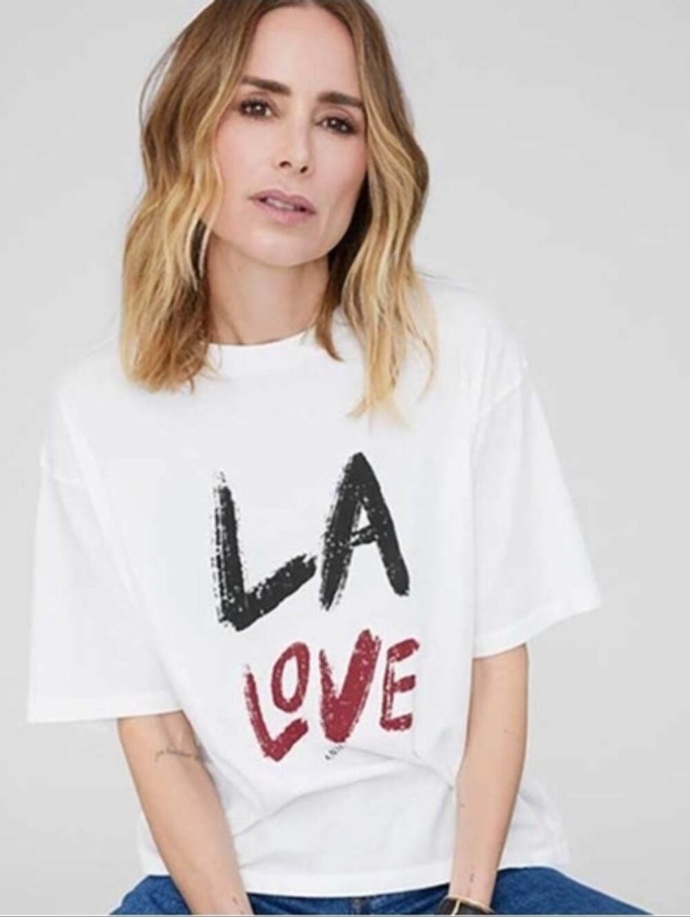 NWT Anine Bing White 'LA Love' Short Sleeve Tee S